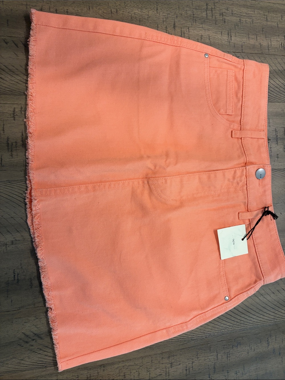 Francesca’s Women’s Coral Denim Skirt - Stylish A-Line Mini 800